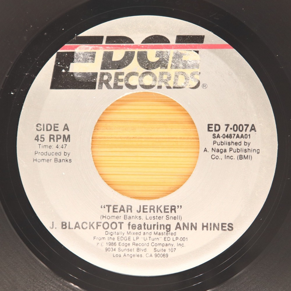 J. BLACKFOOT FT ANN HINES - TEAR JERKER  / TAXI - SOUL‎ 45 EDGE RECORDS